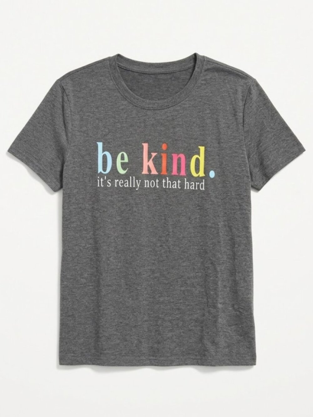 Be Kind Gray Kids Graphic Tee - 'be kind' Rainbow Text